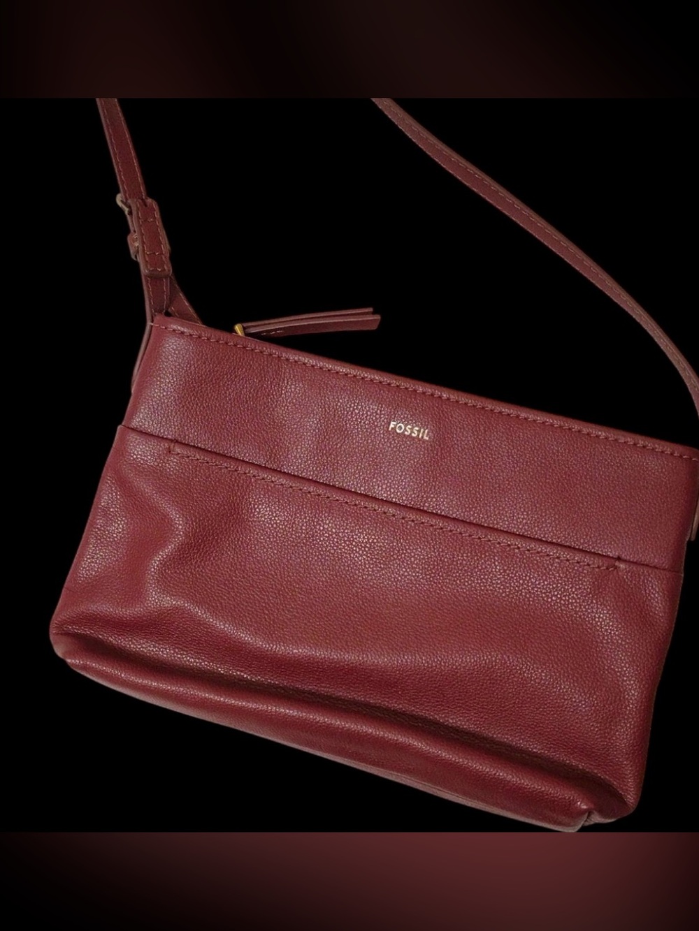 Fossil Phoebe Red Leather Crossbody Bag